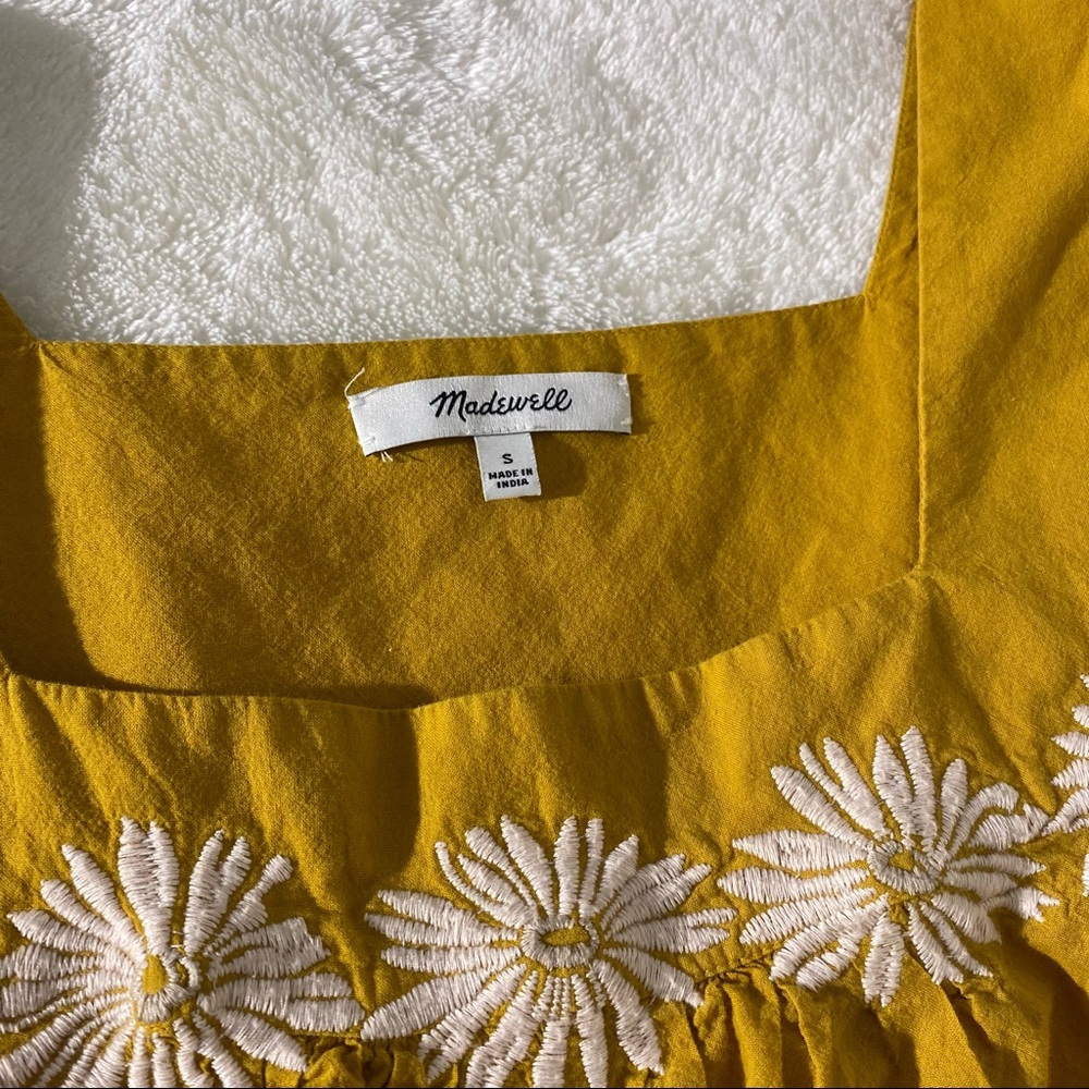 MADEWELL Yellow Floral Embroidered Short Sleeve Butterfly Top - Picture 4 of 7